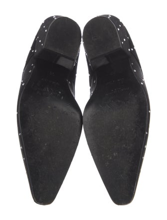 Saint Laurent Satin Crystal Embellishments Lace-Up Boots