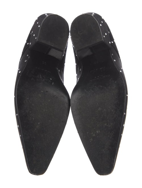 Saint Laurent Satin Crystal Embellishments Lace-Up Boots