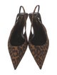 Saint Laurent Satin Animal Print Slingback Pumps