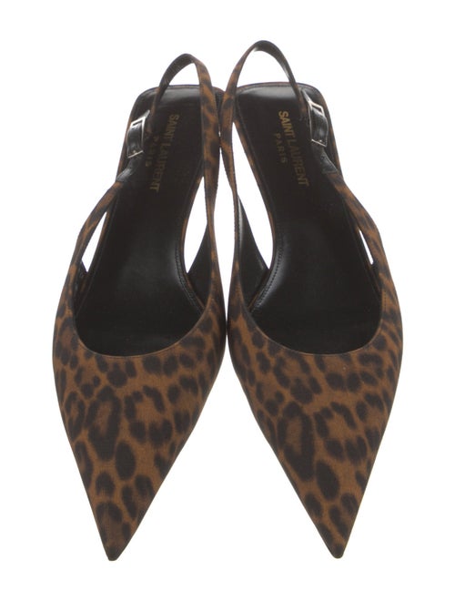 Saint Laurent Satin Printed Slingback Pumps