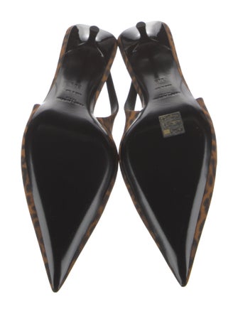 Saint Laurent Satin Printed Slingback Pumps