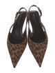 Saint Laurent Satin Animal Print Slingback Pumps