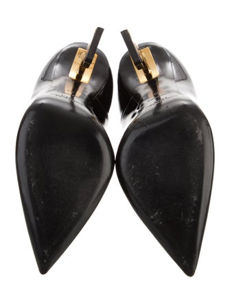 Saint Laurent Signature Logo Patent Leather Pumps