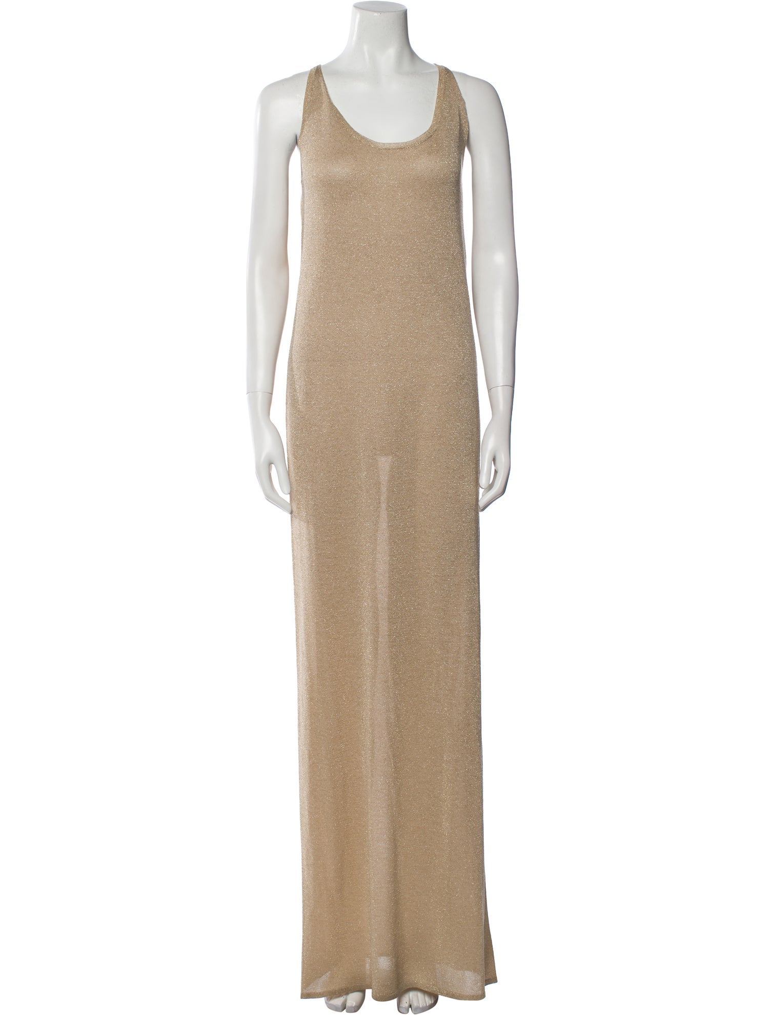 Saint Laurent Scoop Neck Long Dress