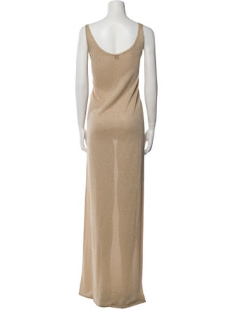 Saint Laurent Scoop Neck Long Dress