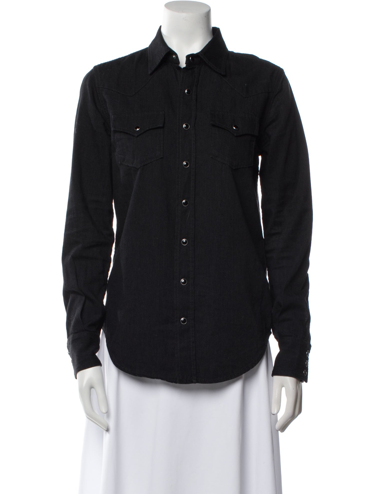 Saint Laurent Long Sleeve Button-Up Top