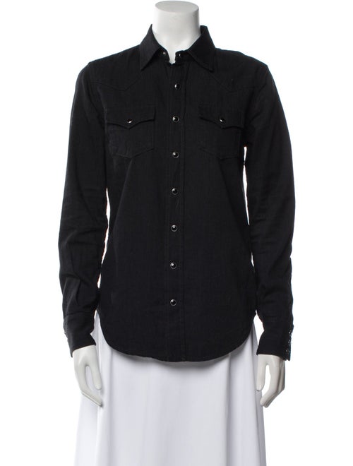 Saint Laurent Long Sleeve Button-Up Top