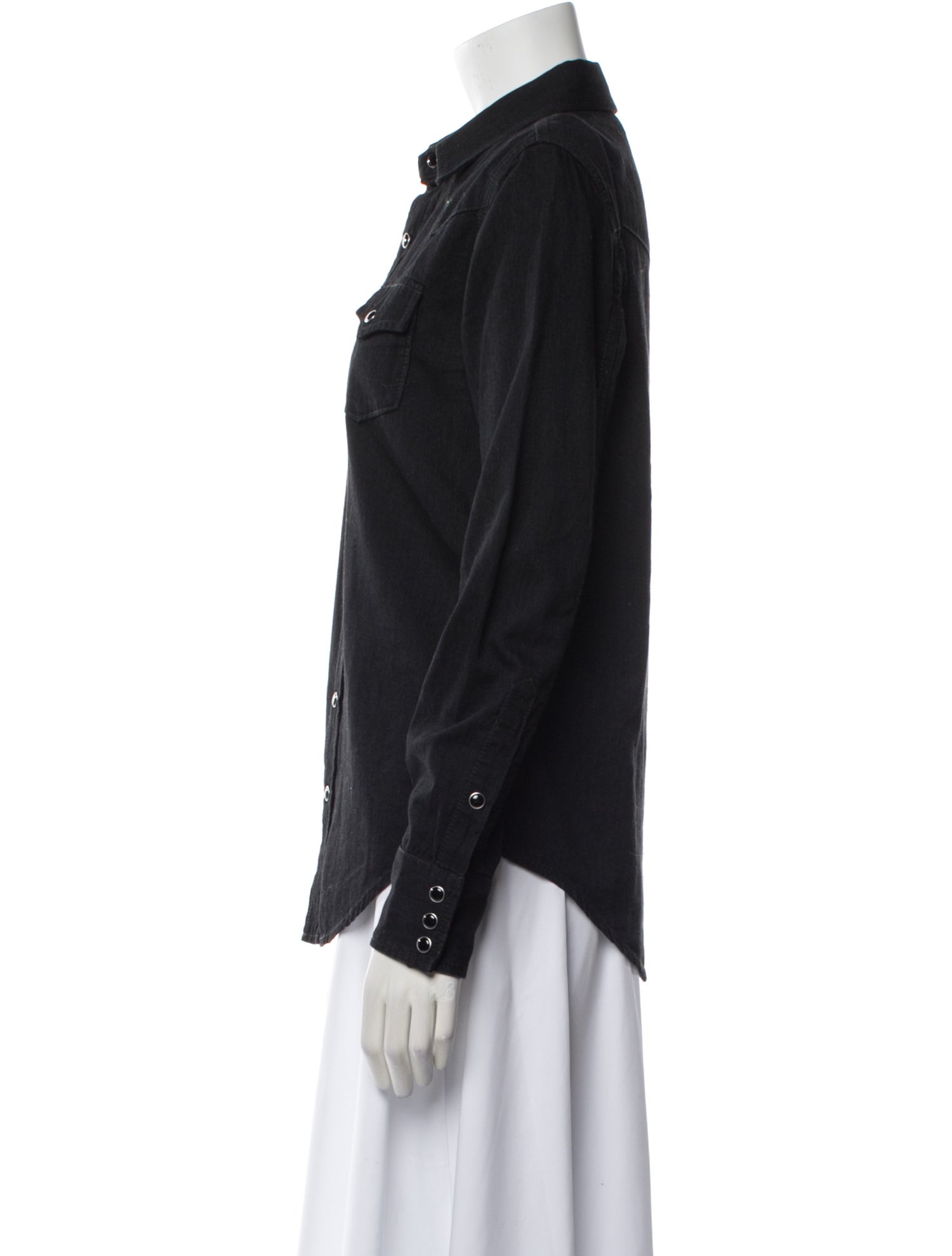 Saint Laurent Long Sleeve Button-Up Top