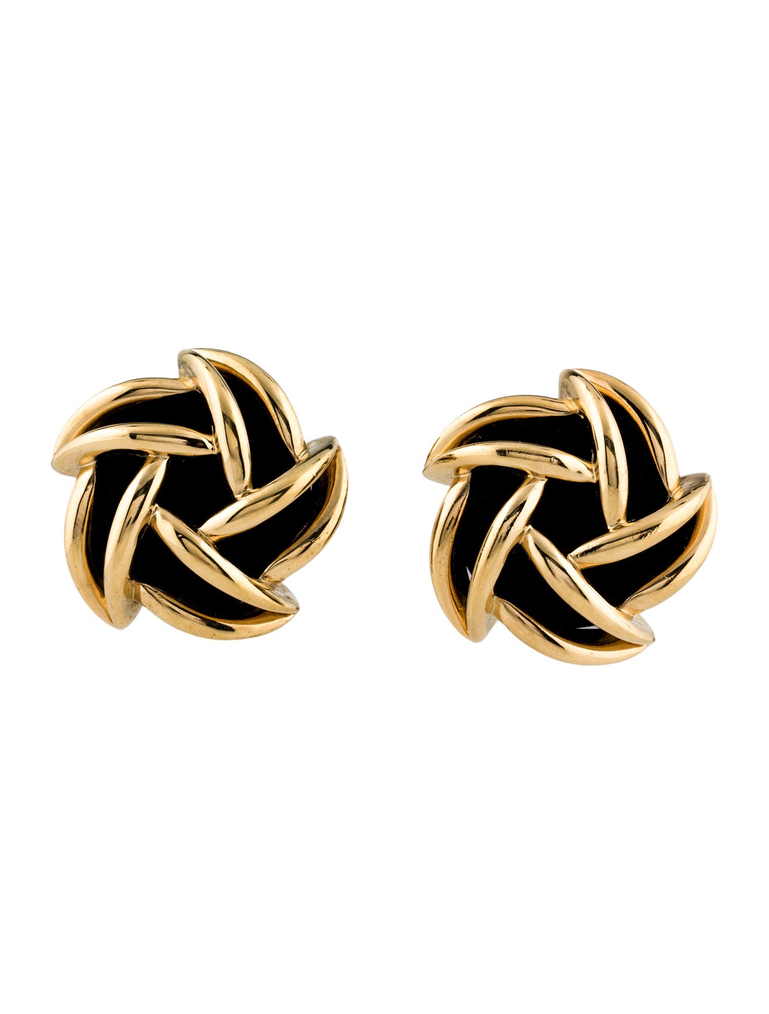 Saint Laurent Velvet Spiral Clip On Earrings