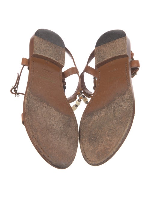 Saint Laurent Leather Beaded Accents Gladiator Sandals