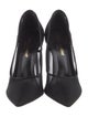 Saint Laurent Mesh Leather Trim Embellishment T-Strap Pumps