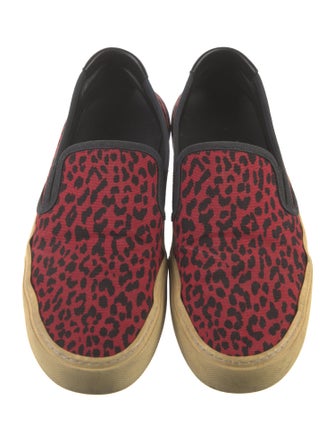 Saint Laurent Canvas Animal Print Boat Shoes