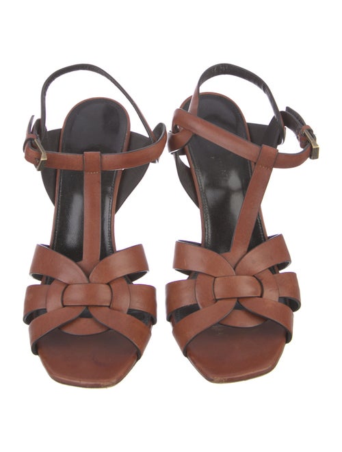Saint Laurent Leather T-Strap Sandals