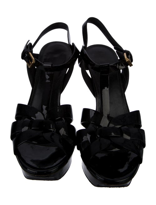 Saint Laurent Patent Leather T-Strap Sandals