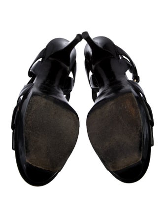 Saint Laurent Patent Leather T-Strap Sandals