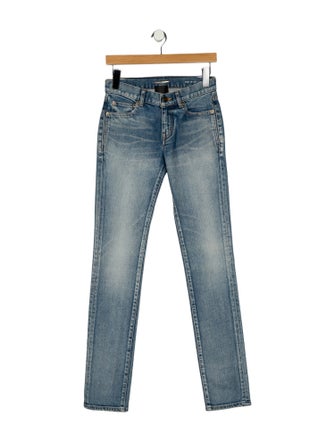 Saint Laurent Mid-Rise Straight Leg Jeans