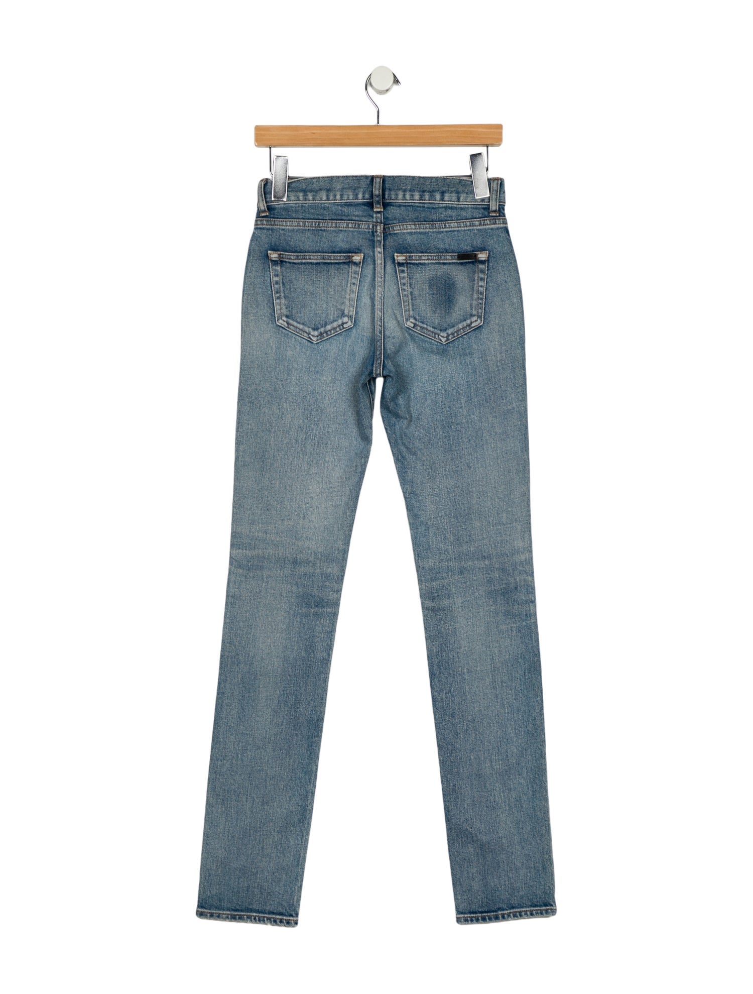 Saint Laurent Mid-Rise Straight Leg Jeans