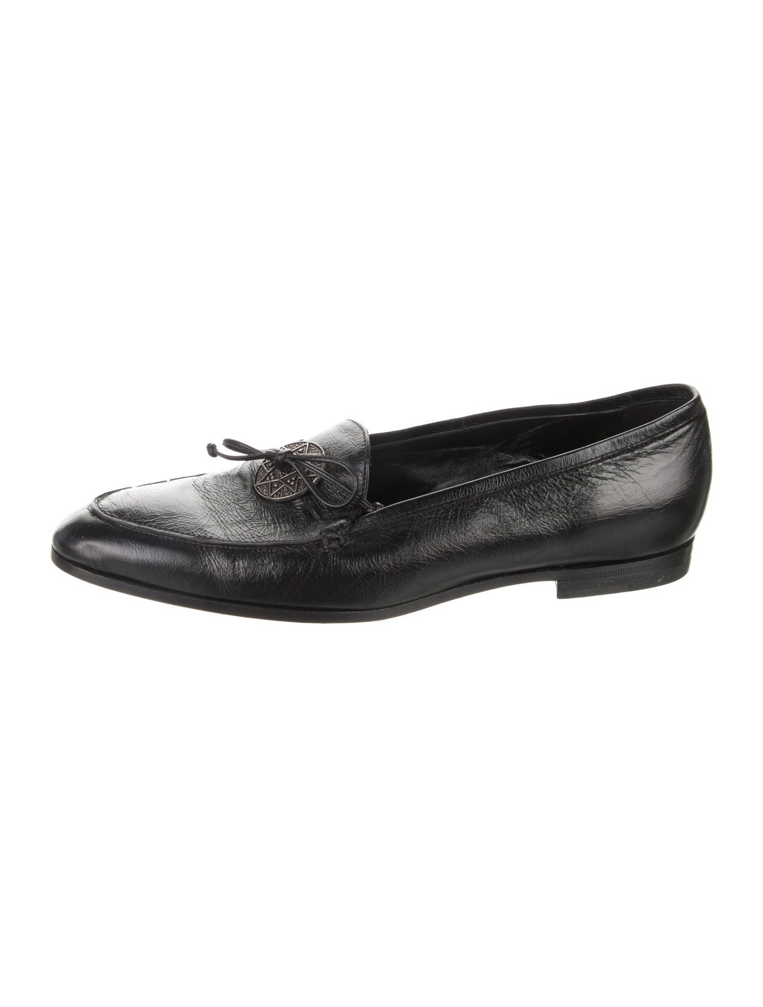 Saint Laurent Roxy 10 Leather Dress Loafers
