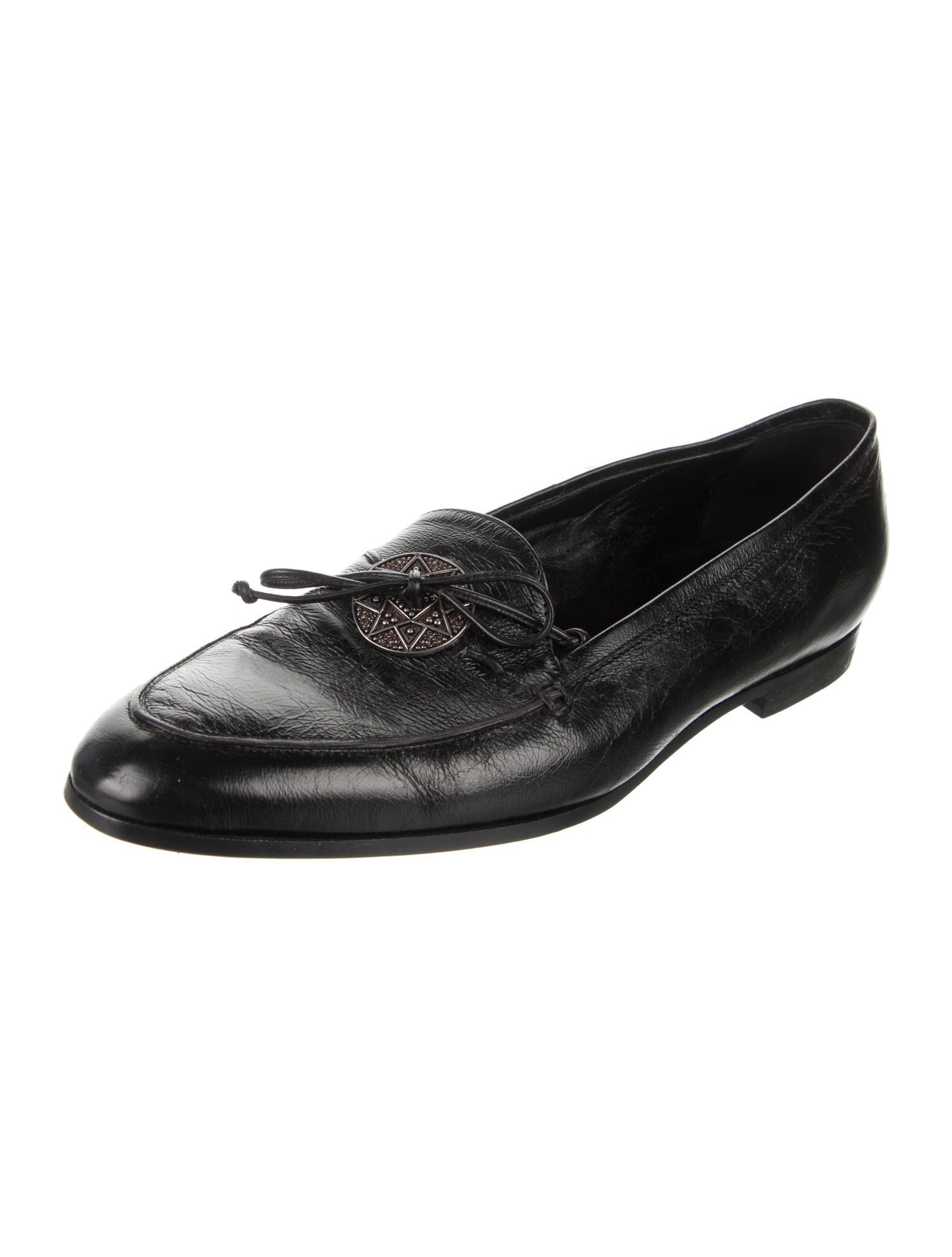 Saint Laurent Roxy 10 Leather Dress Loafers