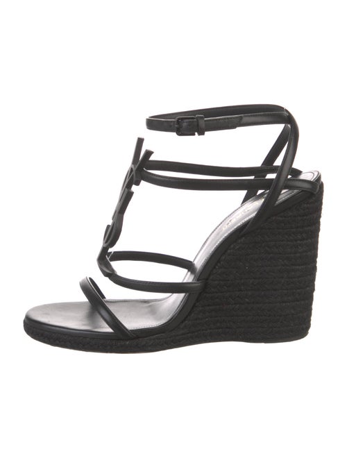 Saint Laurent Signature Logo Leather Espadrilles