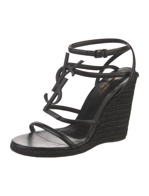 Saint Laurent Signature Logo Leather Espadrilles