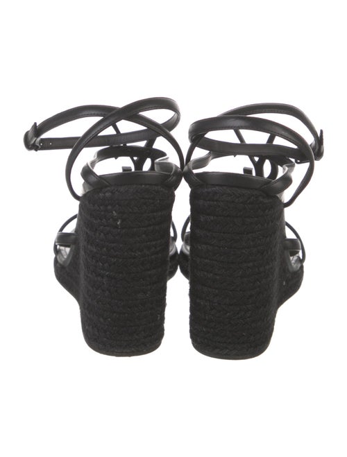 Saint Laurent Signature Logo Leather Espadrilles