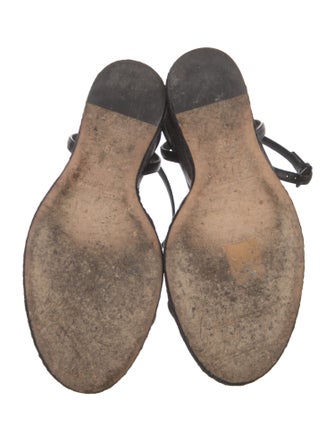 Saint Laurent Signature Logo Leather Espadrilles