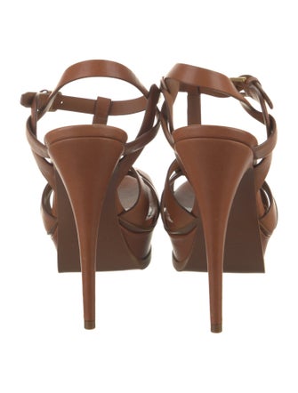 Saint Laurent Leather T-Strap Pumps