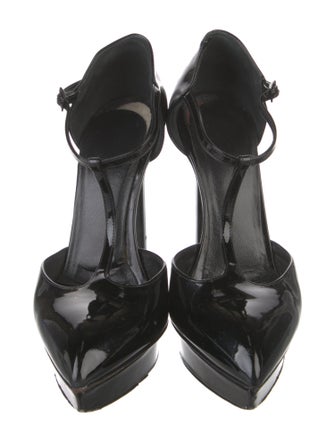 Saint Laurent Patent Leather T-Strap Pumps