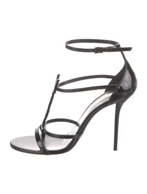 Saint Laurent Patent Leather T-Strap Sandals