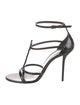 Saint Laurent Patent Leather T-Strap Sandals