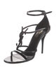 Saint Laurent Patent Leather T-Strap Sandals