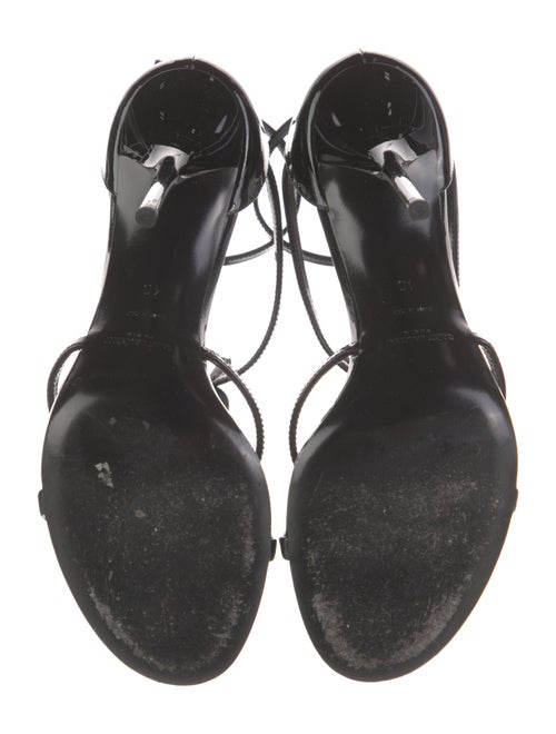 Saint Laurent Patent Leather T-Strap Sandals
