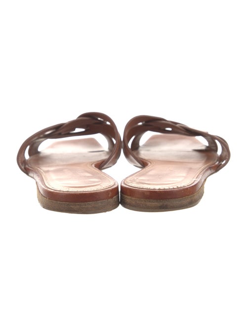 Saint Laurent Leather Mesh Accents Slides