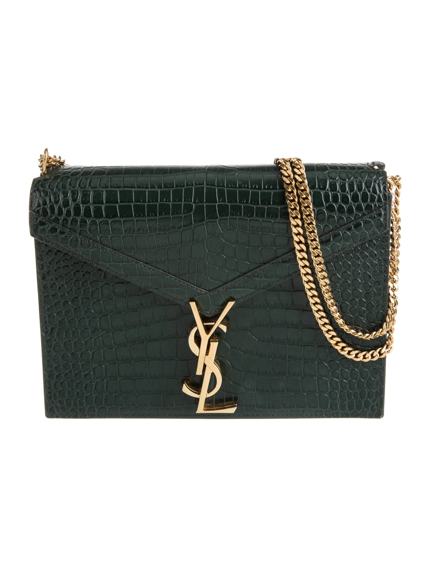 Saint Laurent Embossed Leather Cassandre