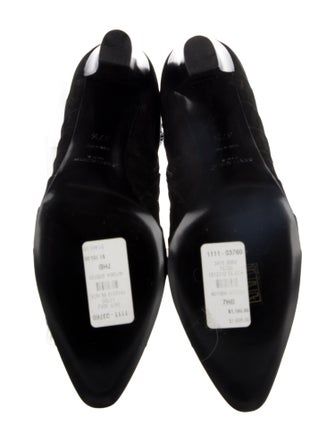 Saint Laurent Suede Crystal Embellishments Sock Boots