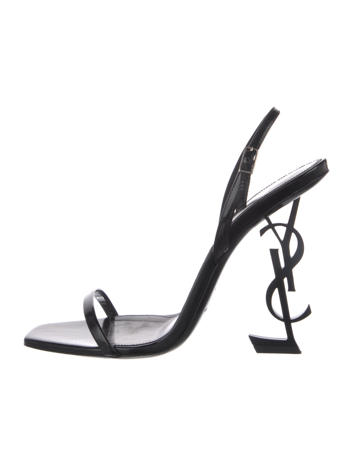 Saint Laurent Patent Leather Slingback Sandals