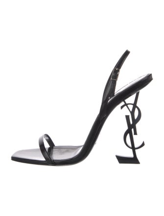 Saint Laurent Patent Leather Slingback Sandals
