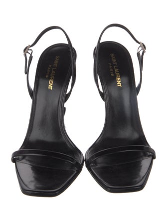 Saint Laurent Patent Leather Slingback Sandals