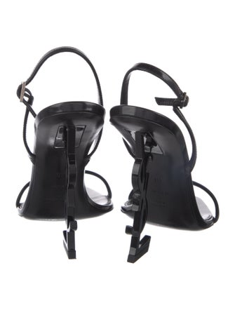 Saint Laurent Patent Leather Slingback Sandals