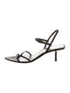 Saint Laurent Satin Leather Trim Embellishment Slingback Sandals