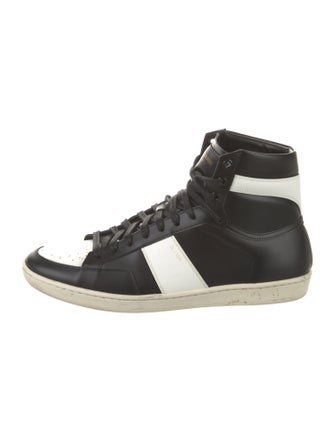 Saint Laurent Leather Colorblock Pattern Sneakers