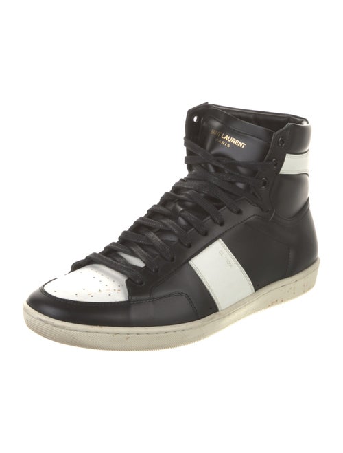 Saint Laurent Leather Colorblock Pattern Sneakers