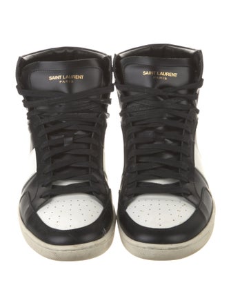 Saint Laurent Leather Colorblock Pattern Sneakers