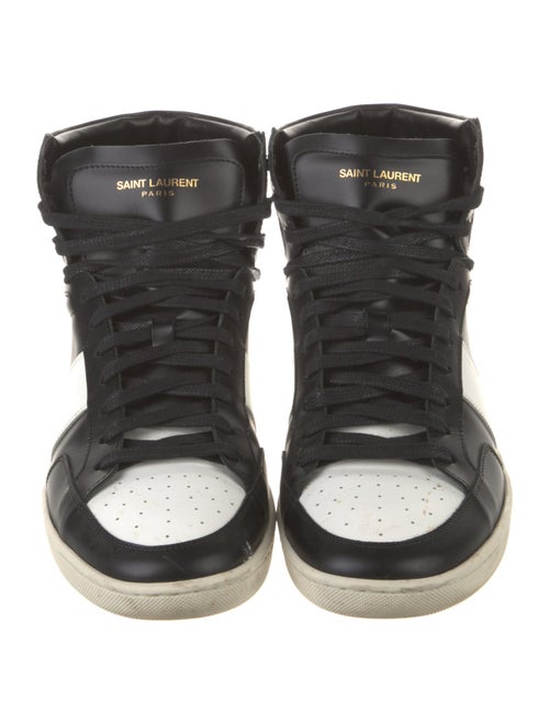Saint Laurent Leather Colorblock Pattern Sneakers