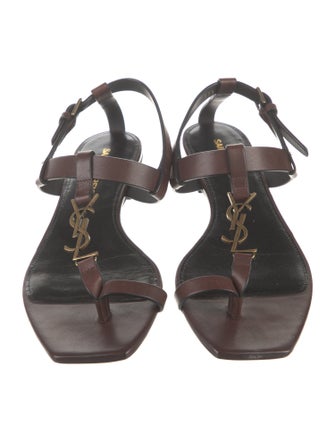 Saint Laurent Leather T-Strap Sandals