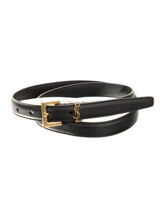Saint Laurent Signature Logo Skinny Belt