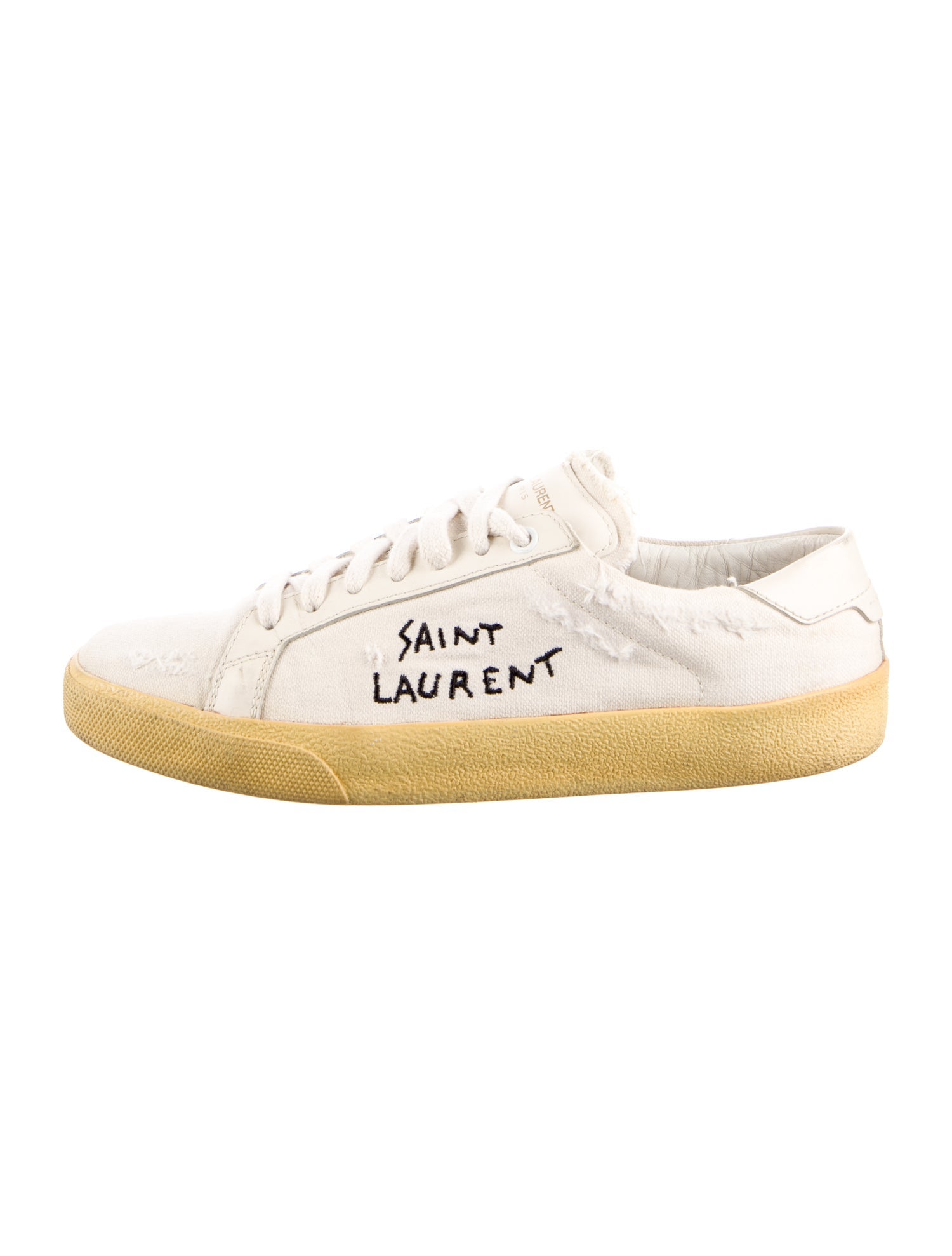 Saint Laurent Canvas Distressed Accents Sneakers