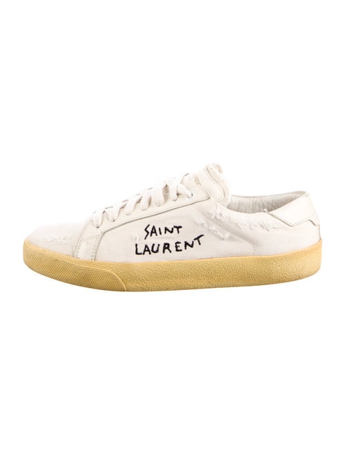 Saint Laurent Canvas Distressed Accents Sneakers