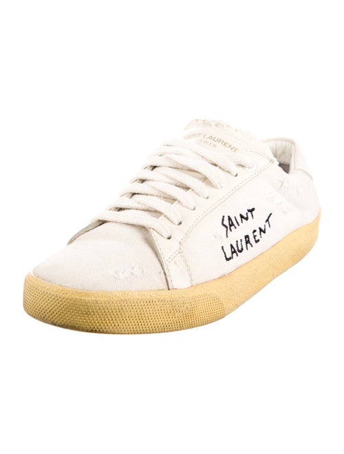 Saint Laurent Canvas Distressed Accents Sneakers